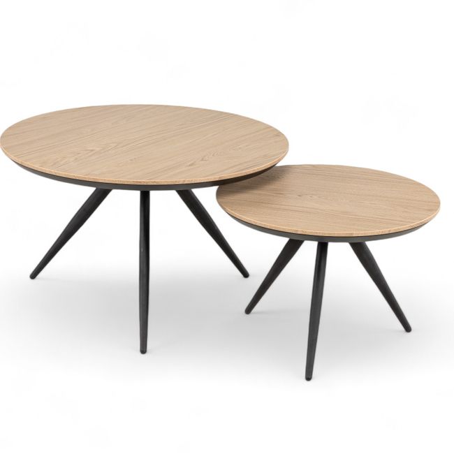 Set van 2 salontafels HAYLEY - Blond Oak