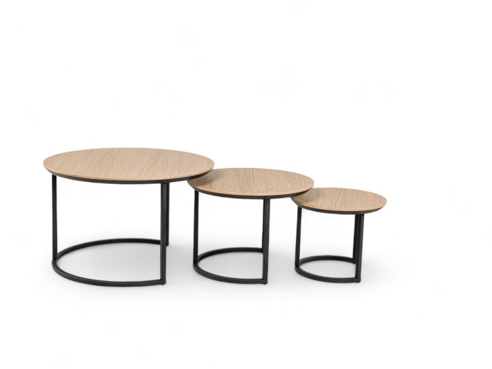 Set van 3 salontafels DOVER - Blond Oak MXF-276-000014