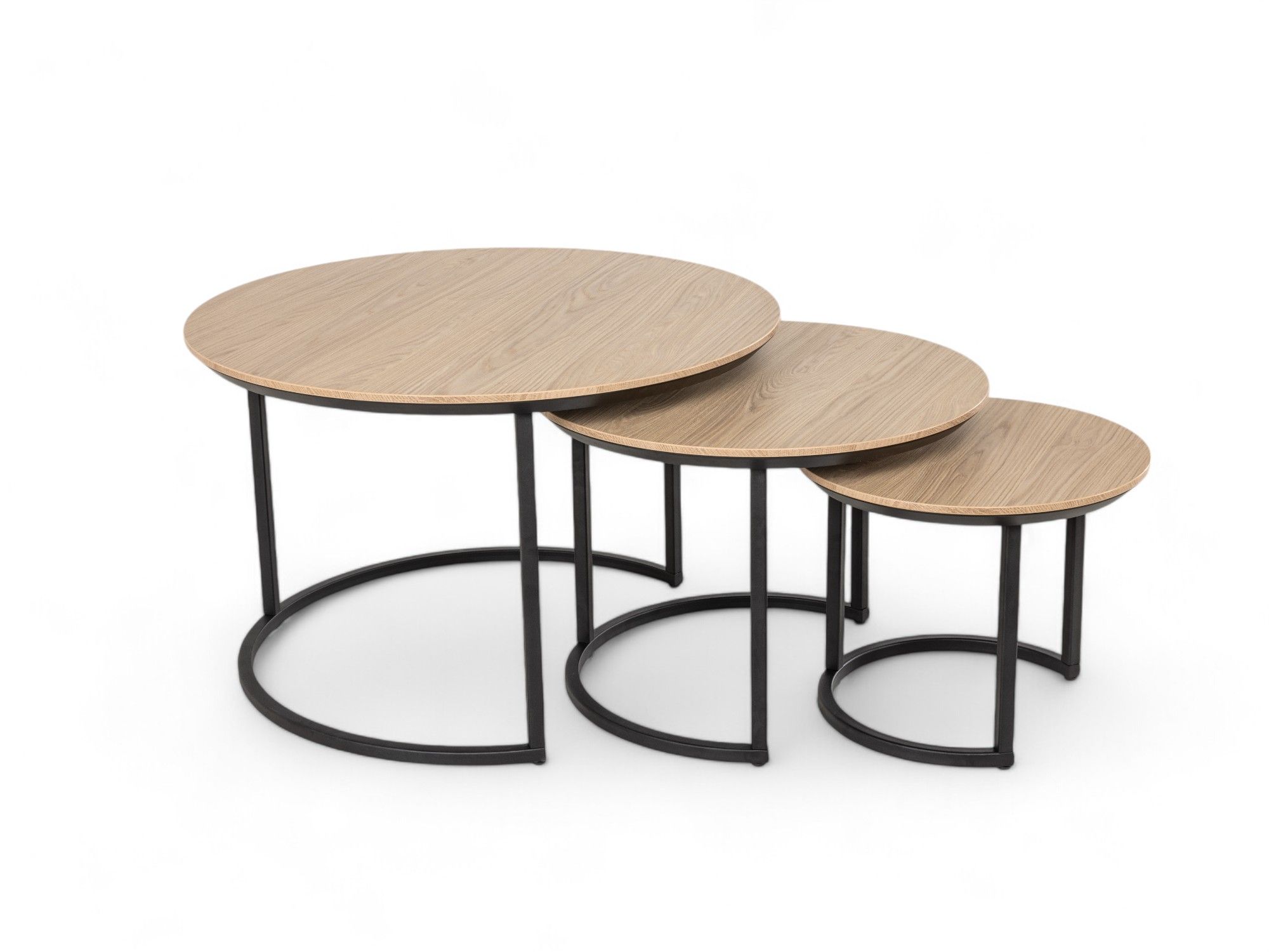 Set van 3 salontafels DOVER - Misty Oak MXF-276-000016