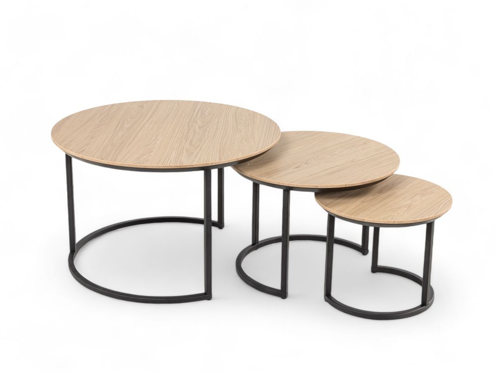 Set van 3 salontafels DOVER - Misty Oak MXF-276-000016