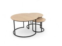 Set van 3 salontafels DOVER - Misty Oak MXF-276-000016