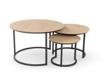 Set van 3 salontafels DOVER - Misty Oak MXF-276-000016