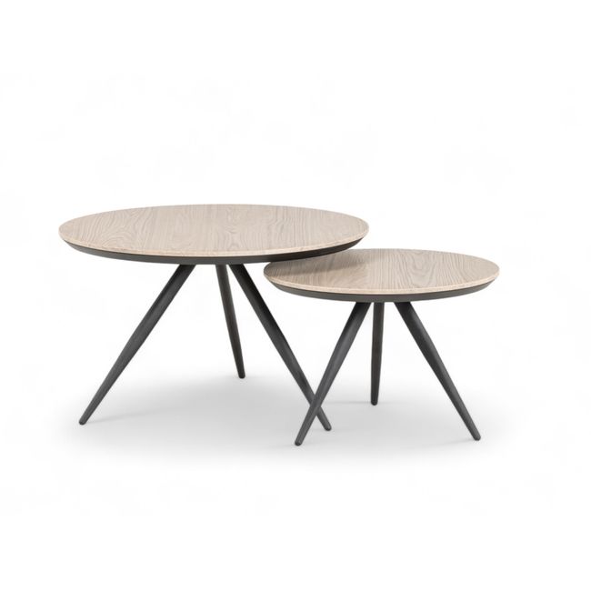 Set van 2 salontafels HAYLEY - Misty Oak