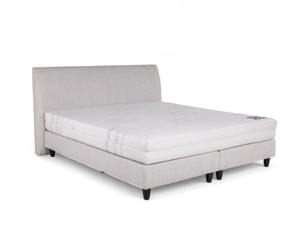Boxspringset met Comfy-matras NAPOLI - Lichtgrijs C-SFD-10-36-BX1820-CL03