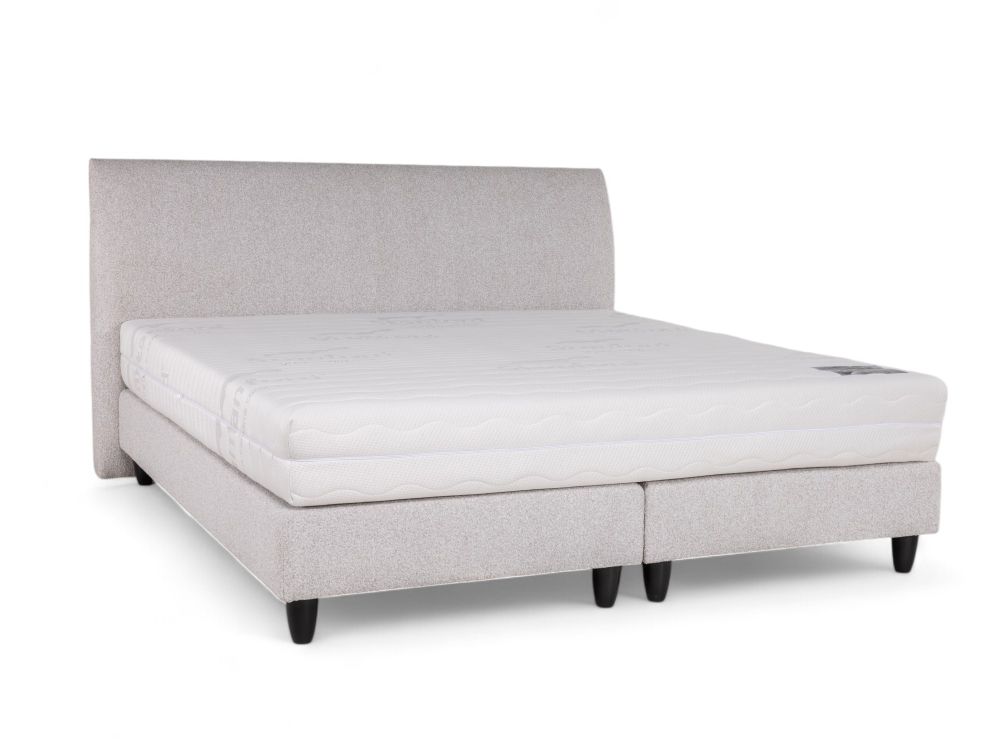Boxspringset met Comfy-matras NAPOLI - Lichtgrijs C-SFD-10-36-BX1820-CL03
