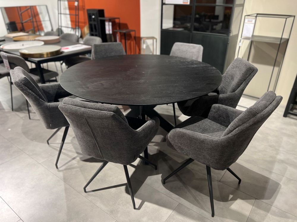 Ronde tafel ELZA - Zwart eiken C-NVN-RO-TB153-E38