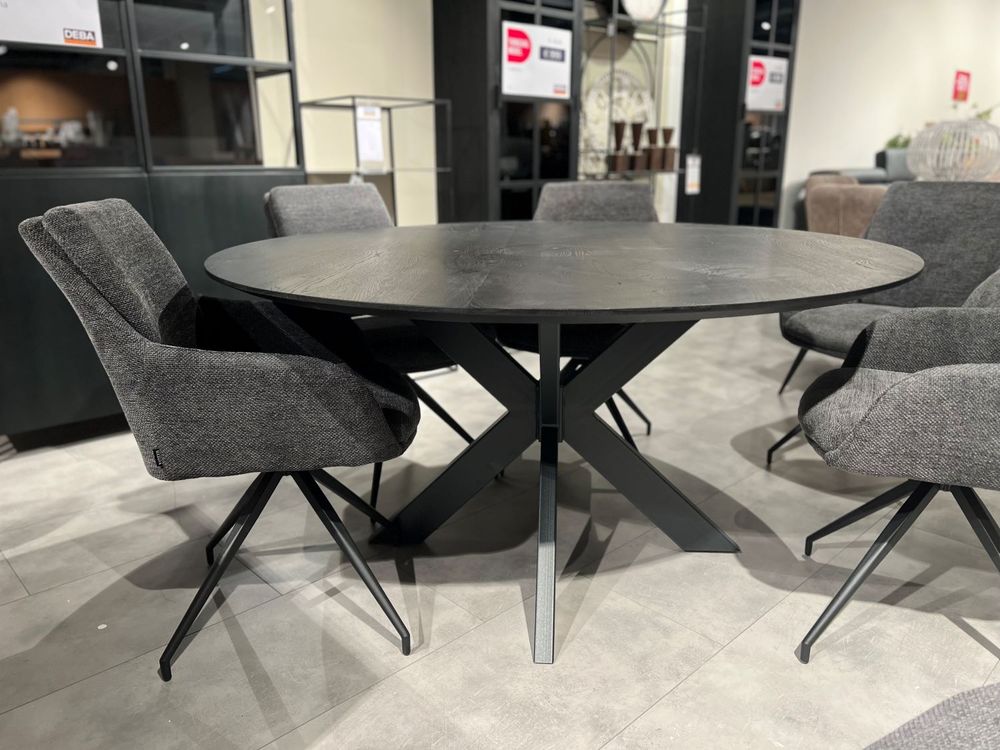 Ronde tafel ELZA - Zwart eiken C-NVN-RO-TB153-E38