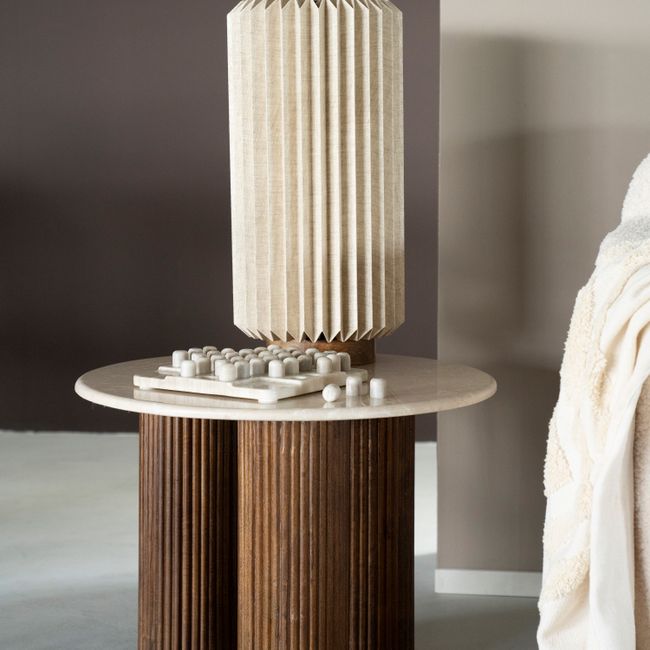 Bijzettafel XAVI - Marmer / Mango hout