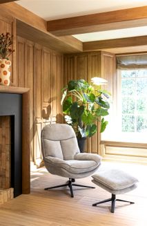 Relaxfauteuil met poef FLORENCE - Kiezel HEH 48690KIE