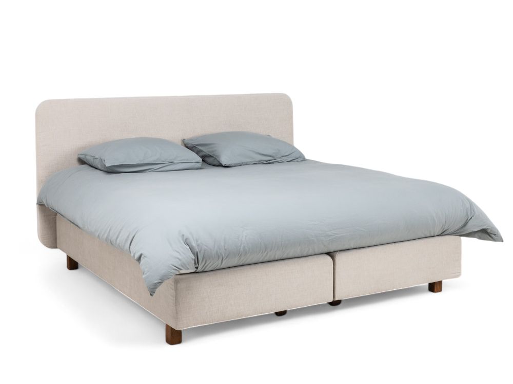 Boxspring incl. matras B UNIQUE ROUND - Beige C-PLP-093-BOXROUND