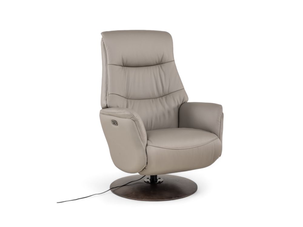 Relaxfauteuil op draaivoet GWENN - Lichtgrijs lede DEZ-71-001-A-ASG