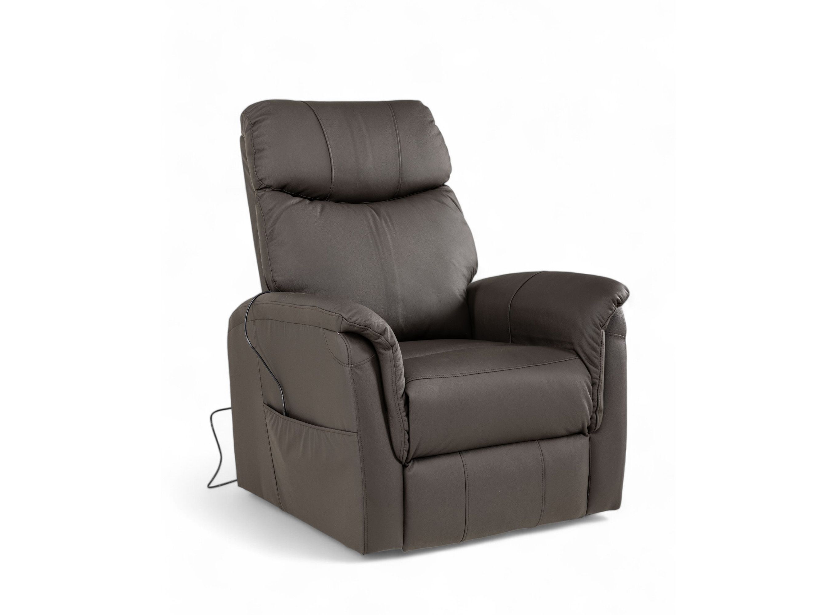 Elektrische relaxfauteuil GILBERT - Bruin leder