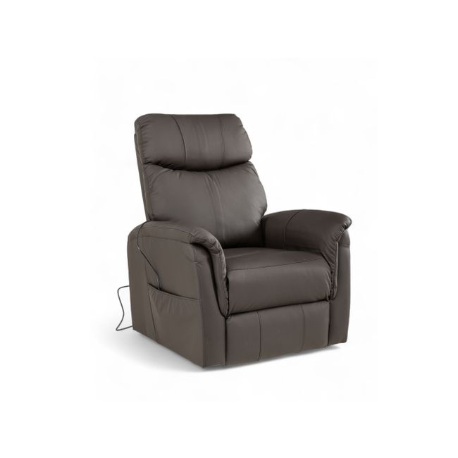 Elektrische relaxfauteuil GILBERT - Bruin leder