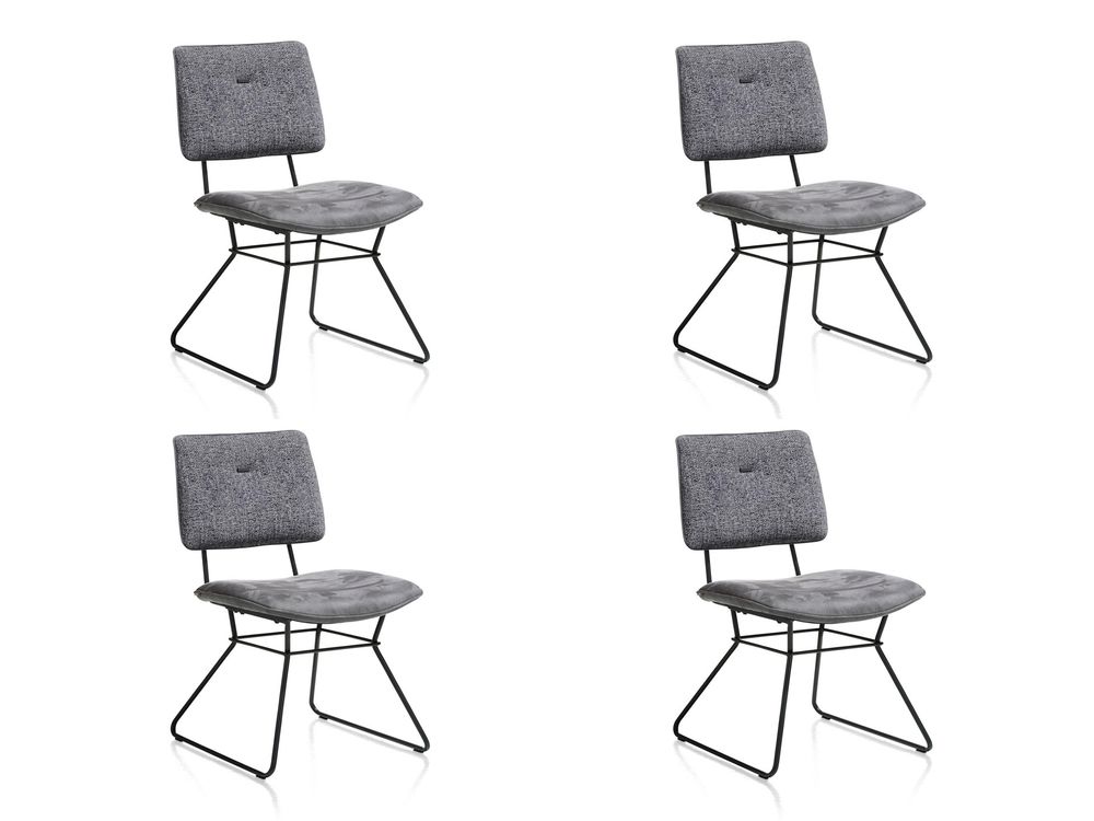 Set 4 eetkamerstoelen OTIS - Antraciet C-XOO-OTI-ST1