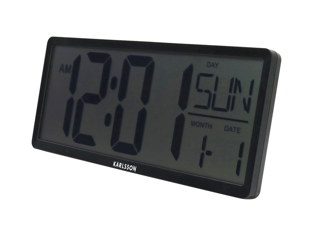 Muur/tafelklok LCD RETRO - Zwart PST KA6020BK
