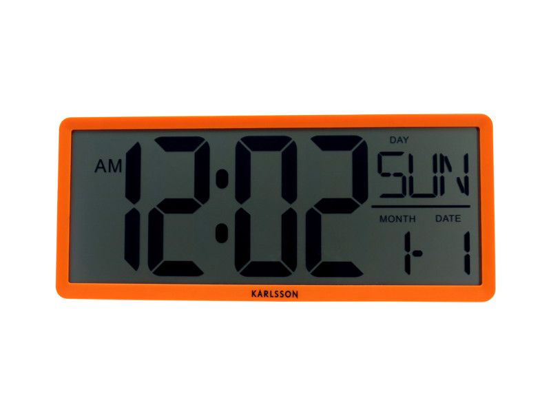 Muur/tafelklok LCD RETRO - Oranje PST KA6020OR