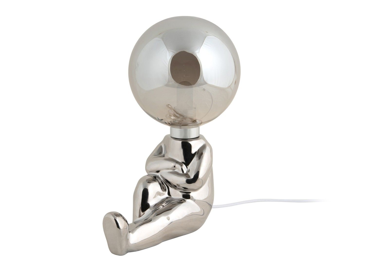 Tafellamp zittend figuurtje JOEY - Chrome Plated PST LM2074CH