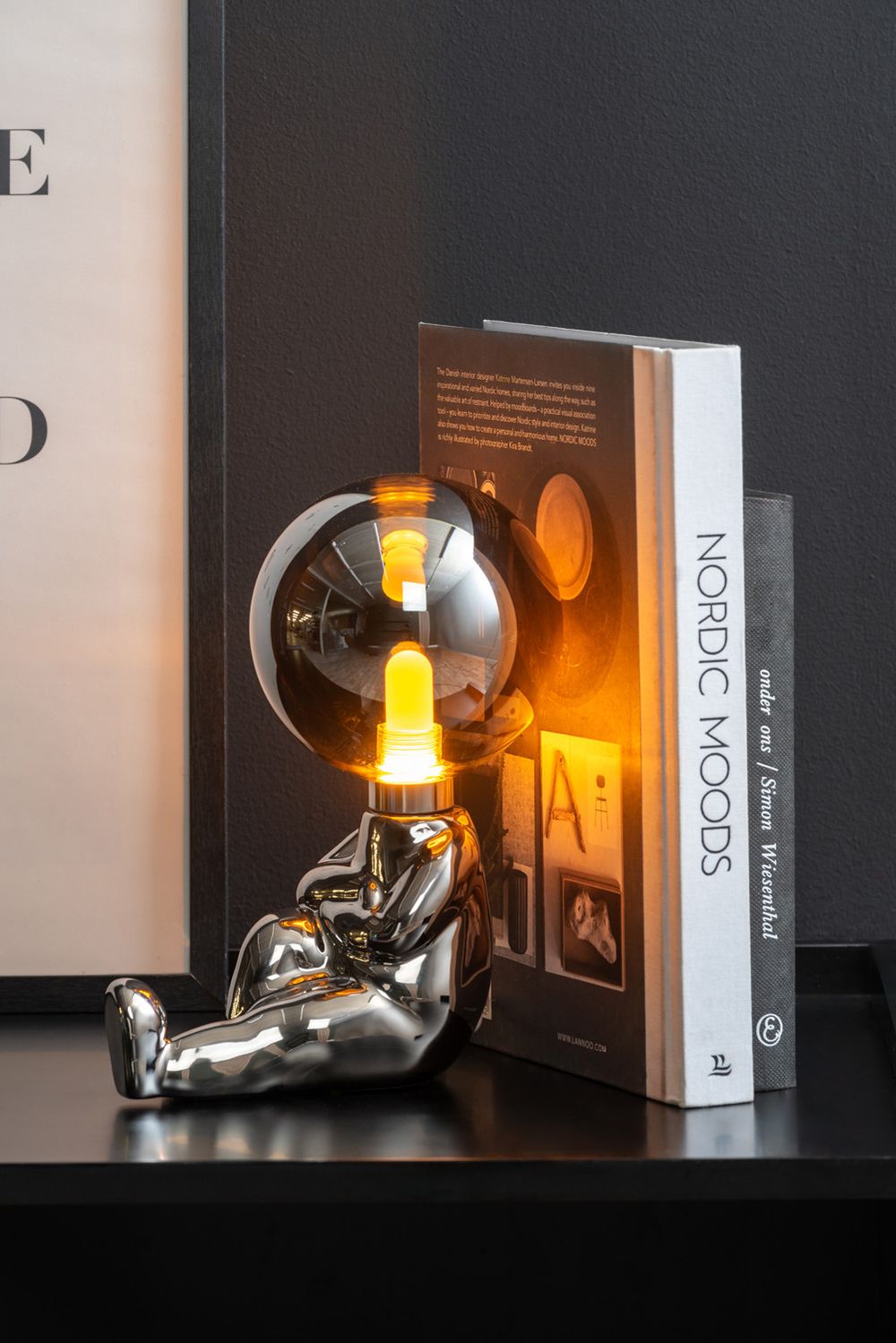 Tafellamp zittend figuurtje JOEY - Chrome Plated PST LM2074CH