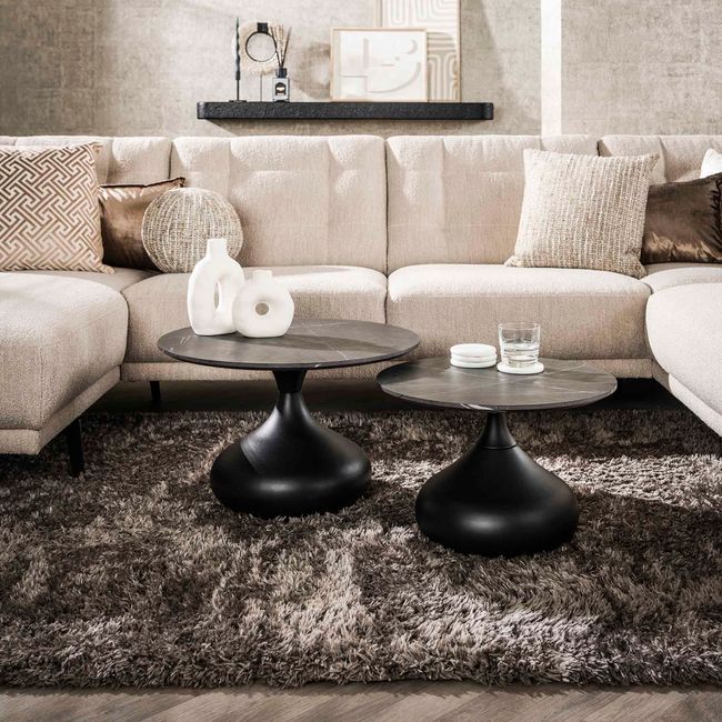 Set van 2 salontafels DROP - Keramieklook