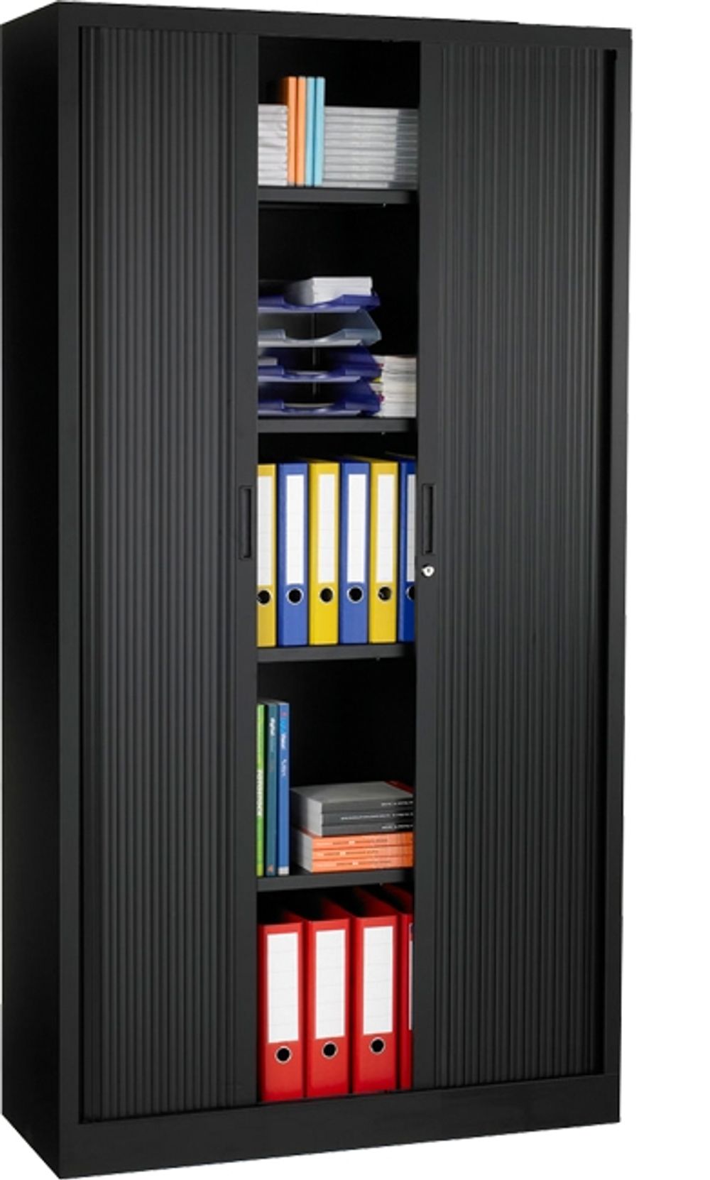 Roldeurkast met 4 legplanken - Zwart ORO RDK100