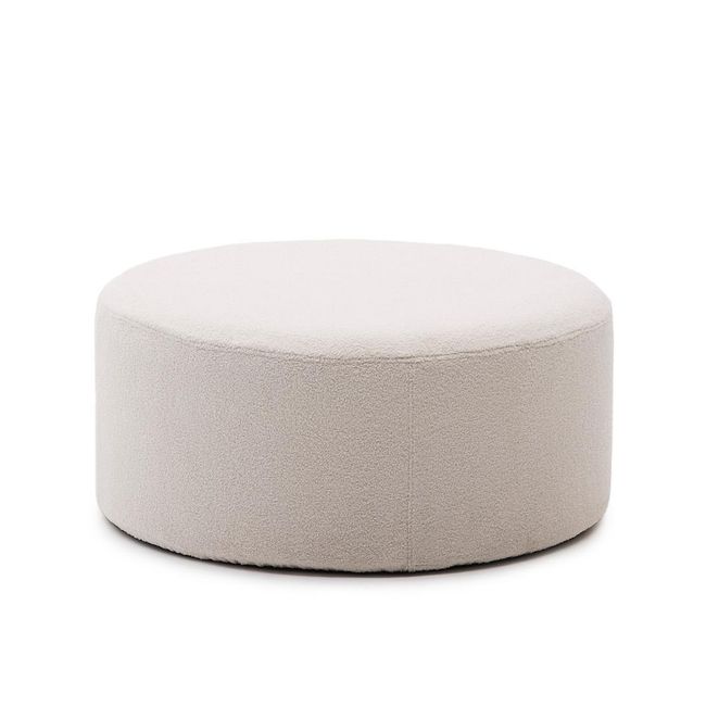 Poef met afneembare hoes KAELI - Terracotta Bouclé