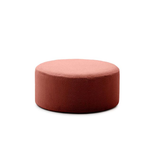 Poef met afneembare hoes KAELI - Terracotta Bouclé