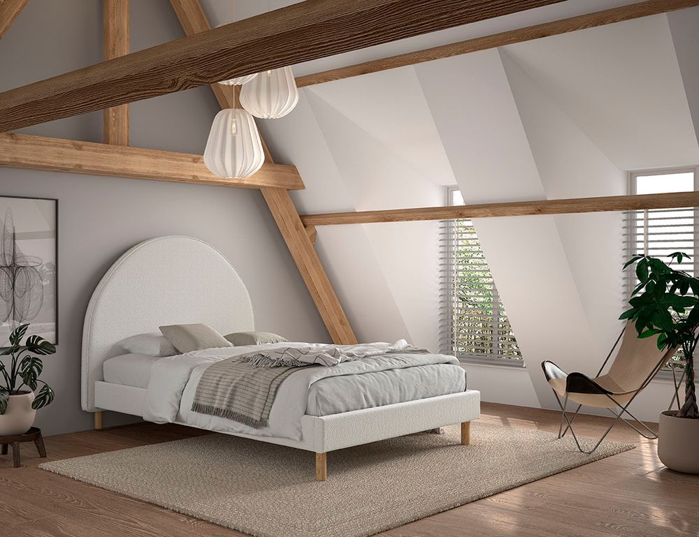 Bed incl. lattenbodem 140 x 200 cm MOON - Wit bouc VPC-27-000005