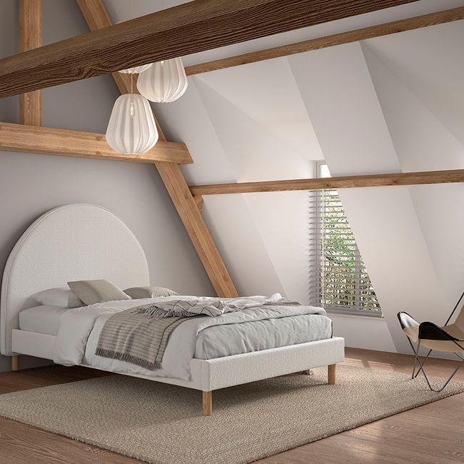 Bed incl. lattenbodem 140 x 200 cm MOON - Wit bouc