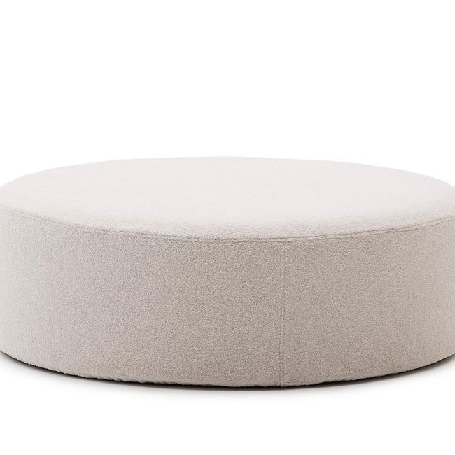 Poef met afneembare hoes KAELI - Ecru Bouclé