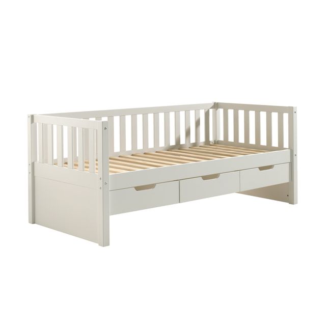Kajuitbed incl. lattenbodem en lades FRITZ - Wit