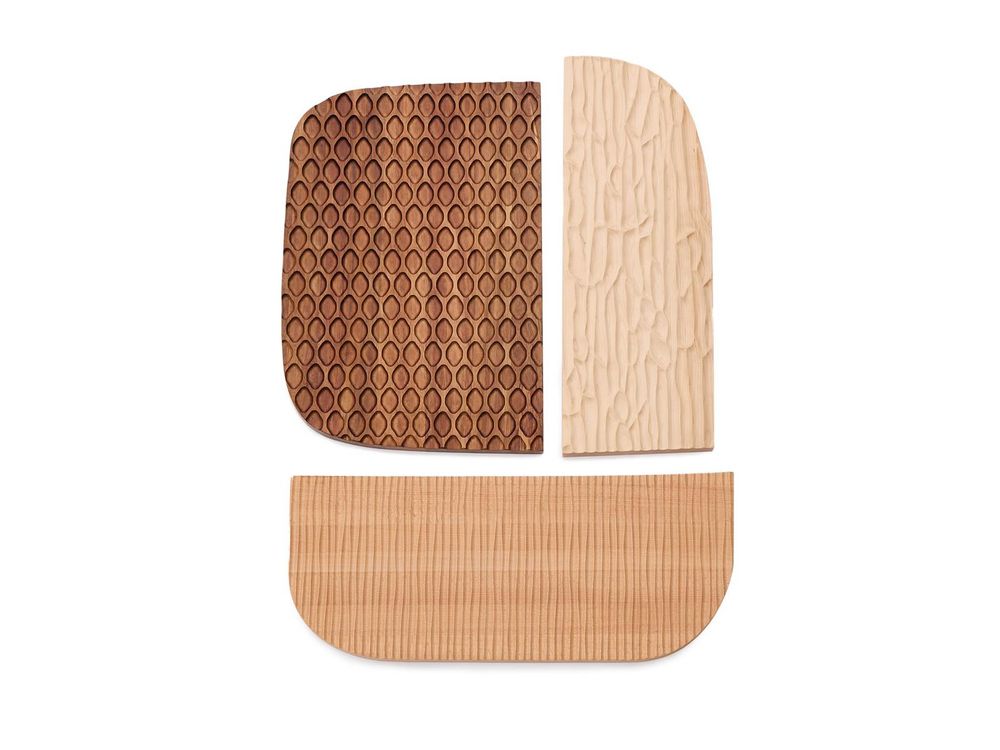 Muurpaneel set van 3 TRIVAX - Acaciahout KAV D00043MA10