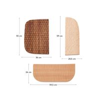 Muurpaneel set van 3 TRIVAX - Acaciahout KAV D00043MA10