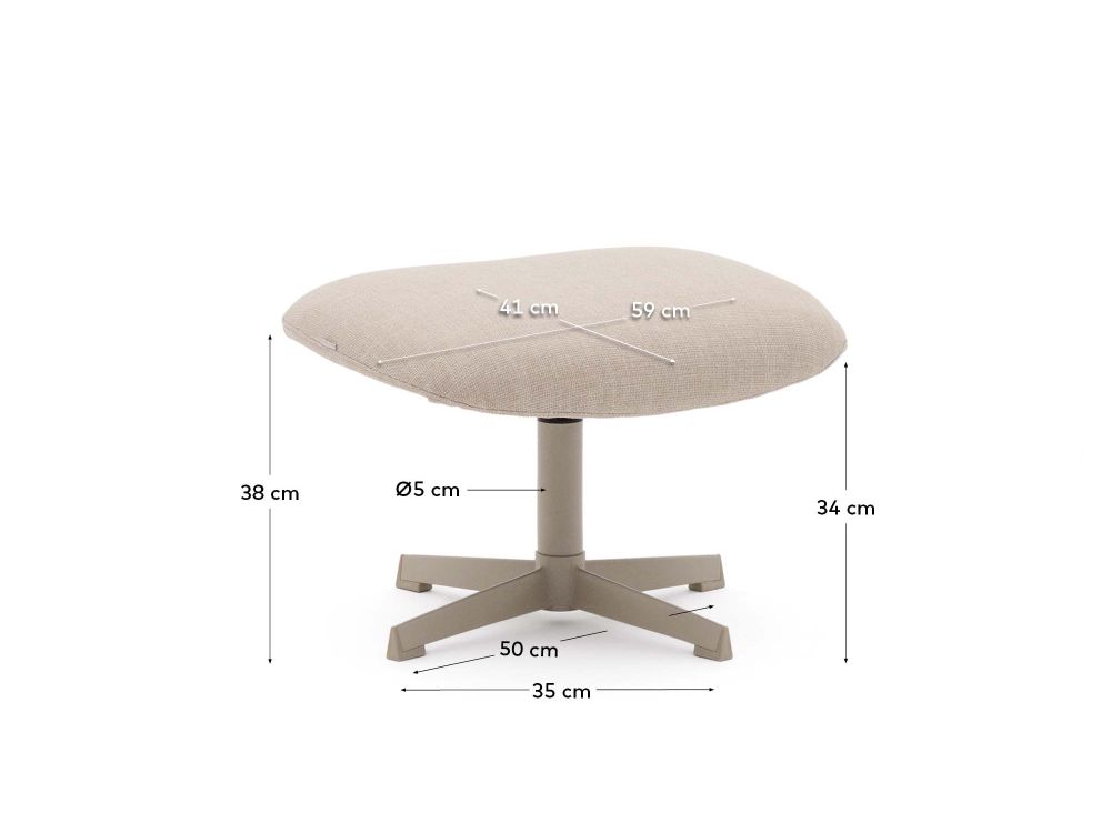 Voetbank TERYL - Lichtbruin chenille KAV S1500008JO12