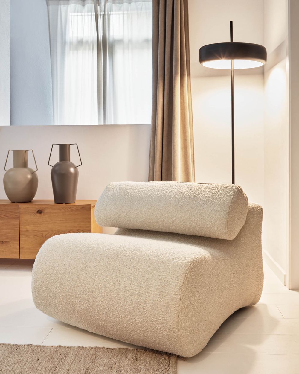 Fauteuil CLUB - Terracotta bouclé KAV S44210HI39