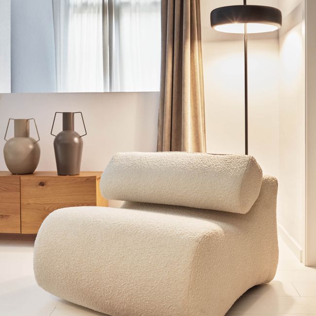 Fauteuil CLUB - Terracotta bouclÚ