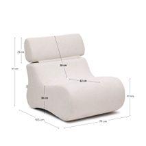 Fauteuil CLUB - Parelmoer chenille KAV S44210TB12