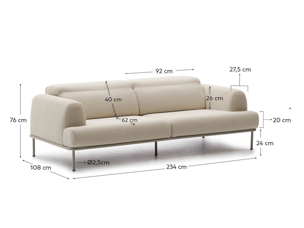 3-zitsbank AURUM - Ecru KAV S84830NR39