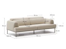 3-zitsbank AURUM - Ecru KAV S84830NR39
