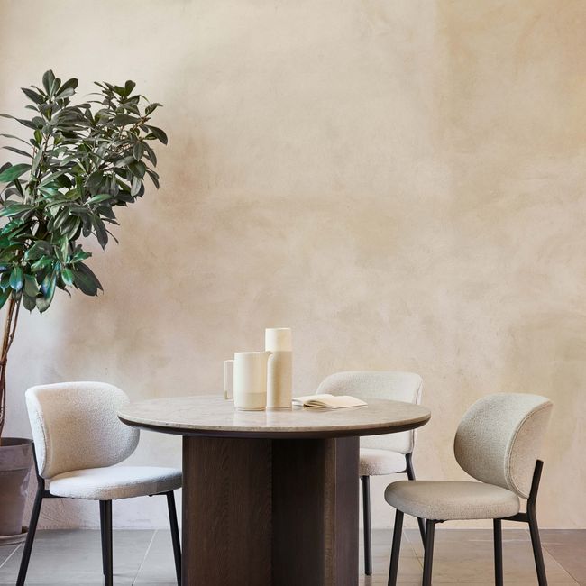 Eetkamerstoel SWANN - Grey Bouclé