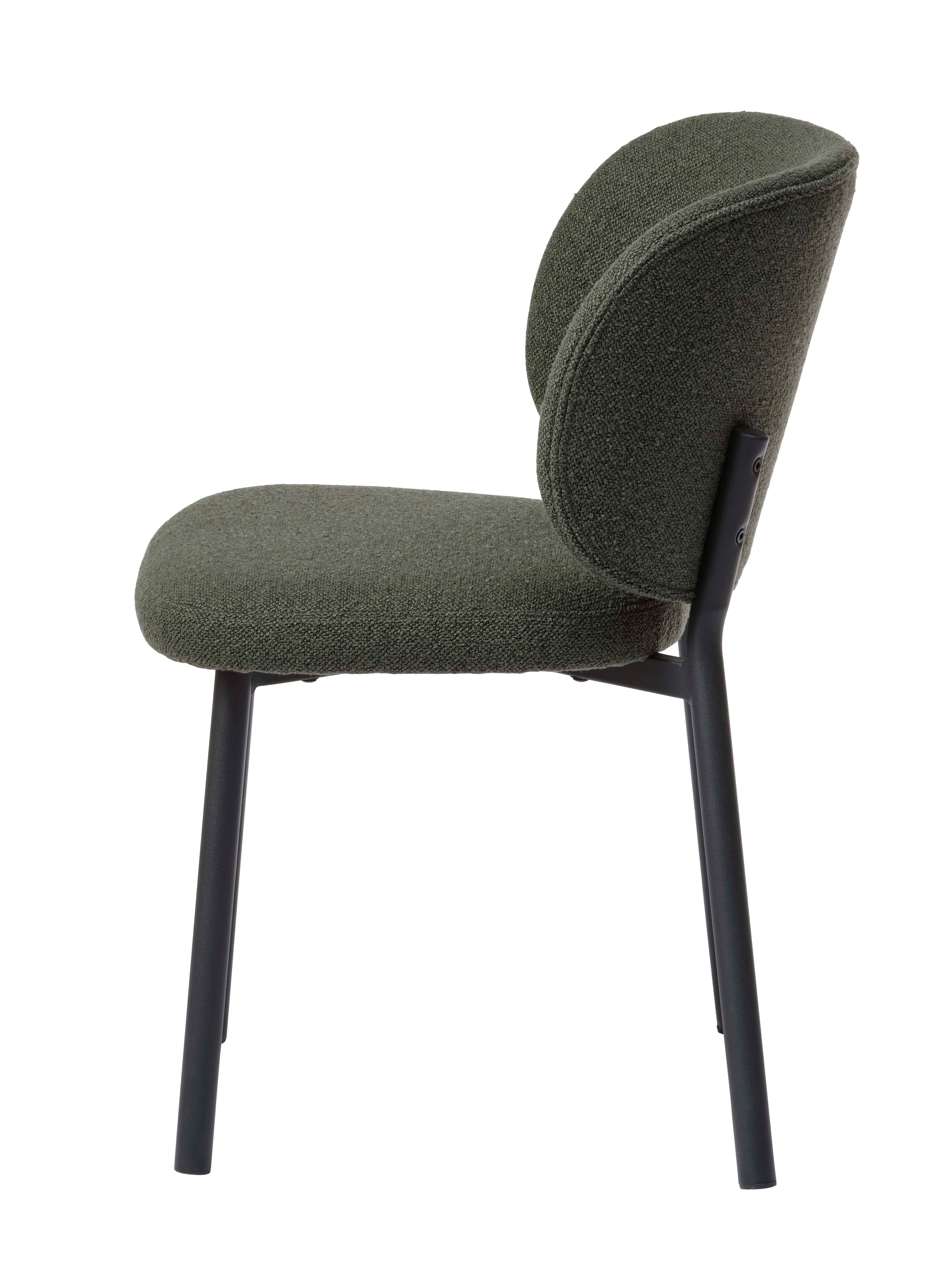 Eetkamerstoel SWANN - Forest Green Bouclé