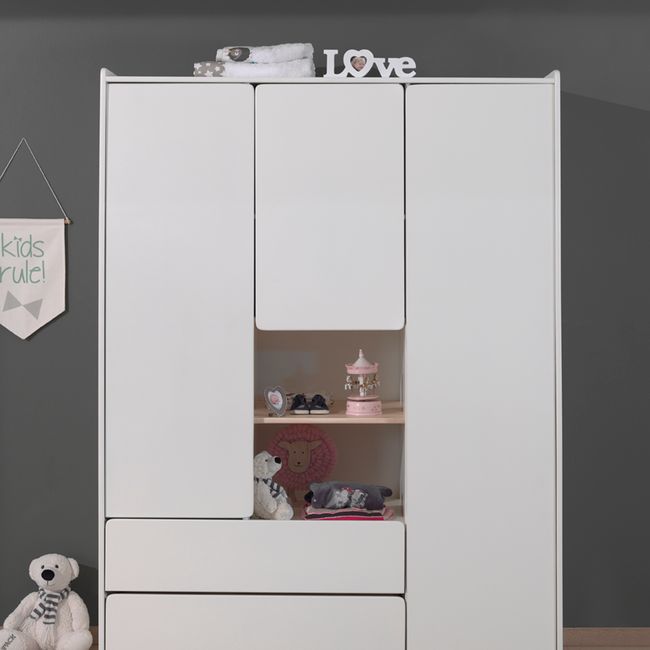 Kleerkast KIDDY - Wit gelakt