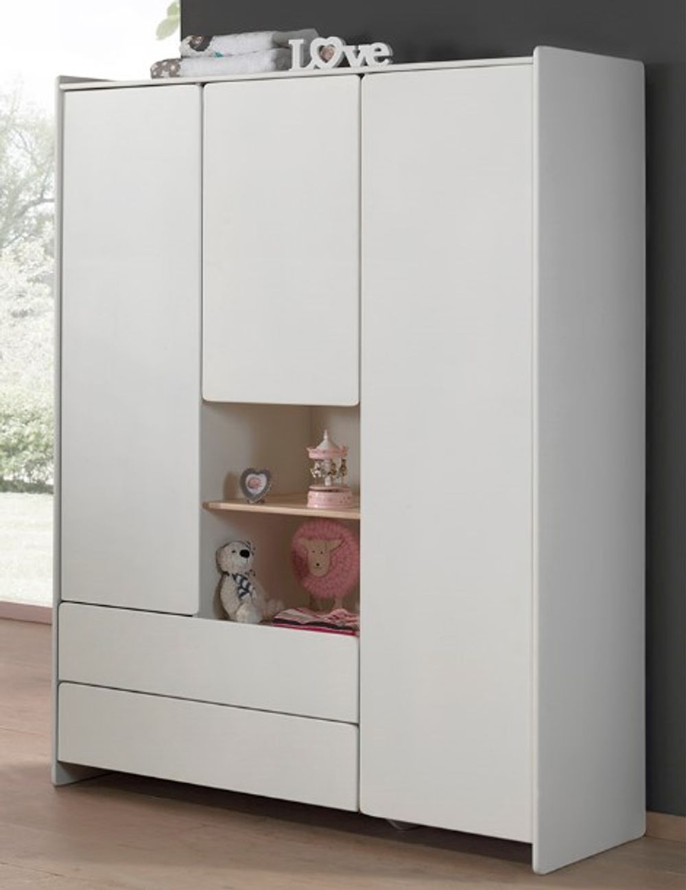 Kleerkast KIDDY - Wit gelakt VPC-26-000011