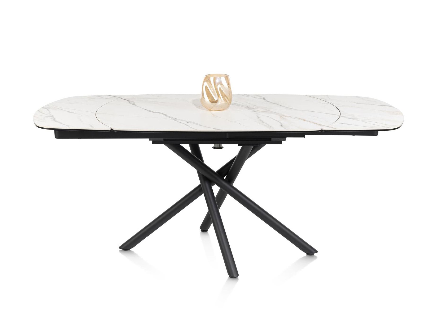 Uitschuifbare eetkamertafel PRESTON - Wit marmer HEH 51658WIT