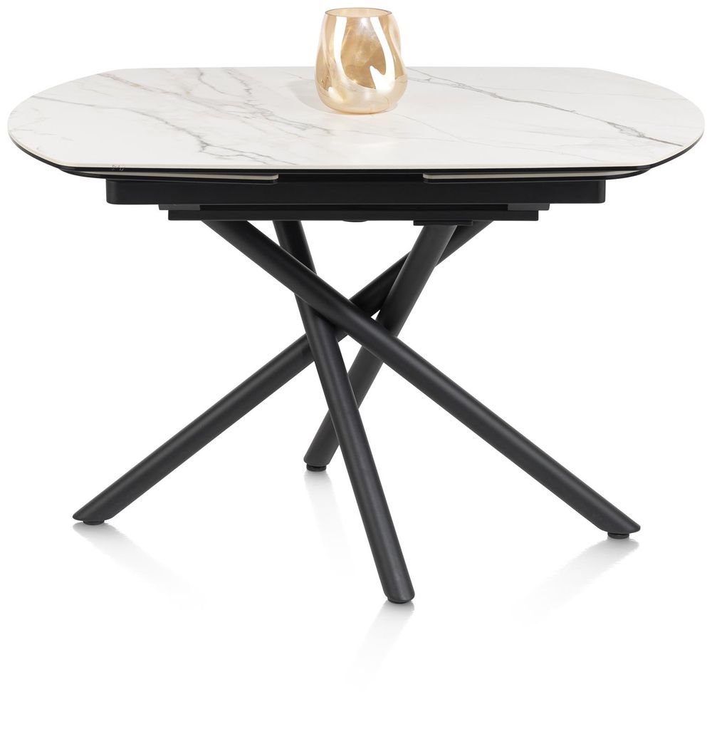 Uitschuifbare eetkamertafel PRESTON - Wit marmer HEH 51658WIT