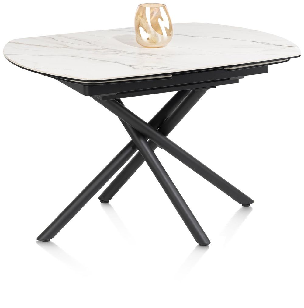 Uitschuifbare eetkamertafel PRESTON - Wit marmer HEH 51658WIT