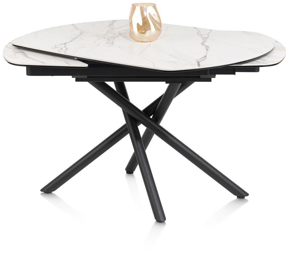 Uitschuifbare eetkamertafel PRESTON - Wit marmer HEH 51658WIT