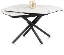 Uitschuifbare eetkamertafel PRESTON - Wit marmer HEH 51658WIT