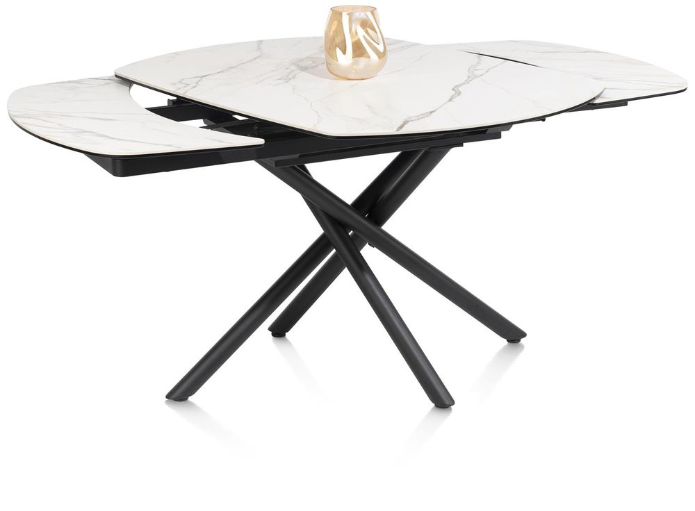 Uitschuifbare eetkamertafel PRESTON - Wit marmer HEH 51658WIT