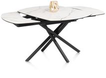 Uitschuifbare eetkamertafel PRESTON - Wit marmer HEH 51658WIT