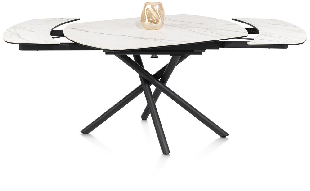 Uitschuifbare eetkamertafel PRESTON - Wit marmer HEH 51658WIT